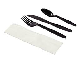 Cutlery Kit F/K/S/Nap Blk 250/cs