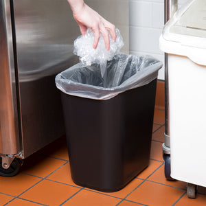Wastebasket, 28Qt, Black, Rectangular Ea.