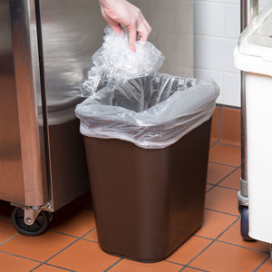 Rectangular Wastebasket, 28 Qt Brown Ea.