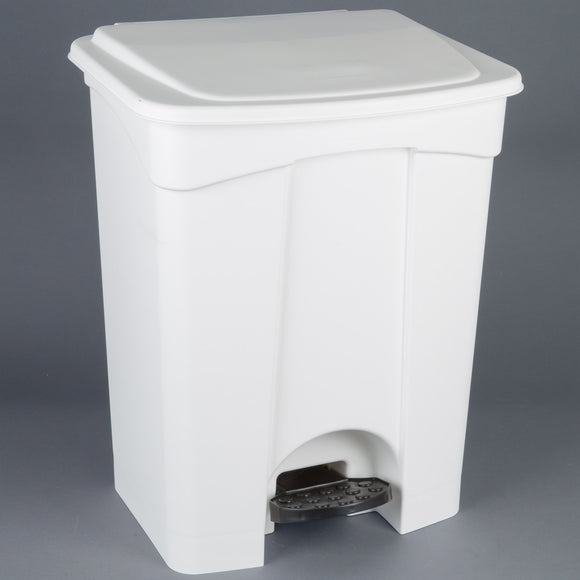 18 Gal Step On Trash Can - White  Ea.