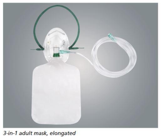 Airlife Oxygen Mask With Vent And Oxygen Bag, Adult  50/Cs