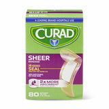 Curad Sheer Adhesive Bandage, 3/4" X 3", 80/Bx