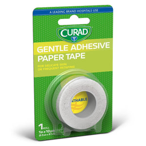 Tape, Dressing: Curad Gentle Adhesive Paper Tape For Sensitive Skin, 1" X 10 Yd. 24/Cs