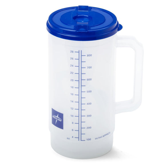 Carafe, Insulated, Clr, Grad, Blue, Lid, 32Oz  Ea.