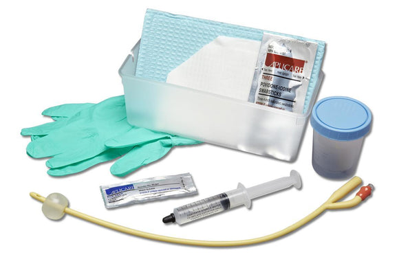 Trays: Foley Insertion With Silicone-Elastomer Coated Latex Catheter, 16 Fr, 10 Ml Syringe, Pvp, Specimen Container And Aloetouch Gloves In Csr Wrapped Tray  20/Cs