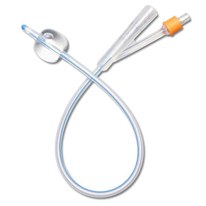 Foley Catheter, 100% Silicone, 12 Fr, 10 mL, 2-Way 10/cs