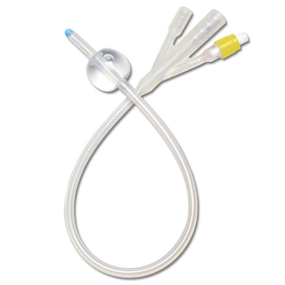 Foley Catheter, 100% Silicone, 20 Fr, 30 Ml, 3-Way  10/Cs