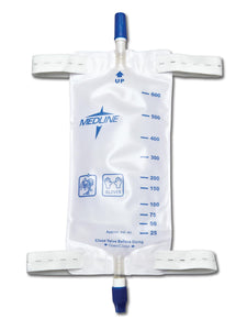 Leg Drain Bags With Elastic Straps, Twist Valve, Medium, 20-Oz. Ea.