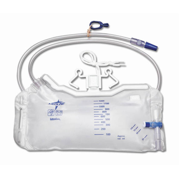 Drainage Bags: 1, 200 Ml Low-Bed Drain Bags With Anti-Reflux Valve  20/Cs