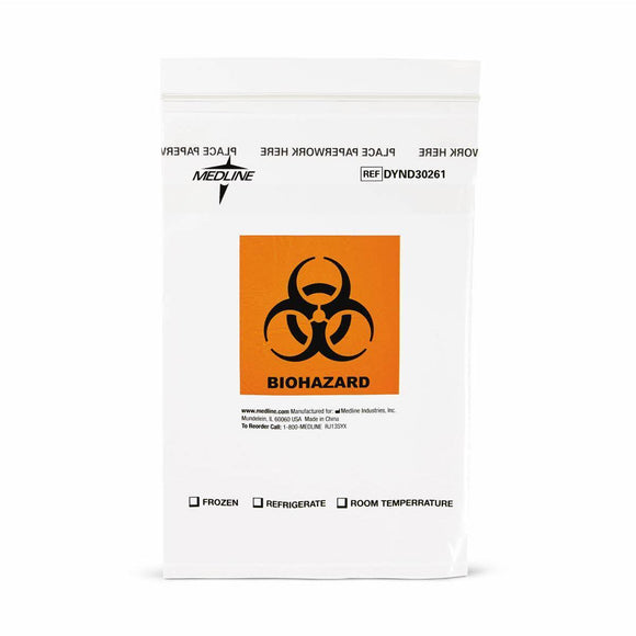 Bag, Specimen, Biohazard, Zip, 6X9 Pocket 1000/Cs