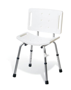 Chair, Shower, W/Back Knock Down, 250Lb Cap  White Ea.