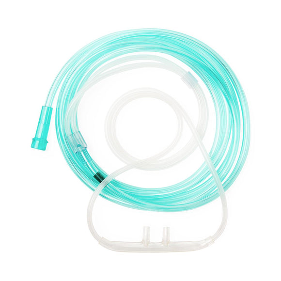 SuperSoft High-Flow Oxygen Cannula, Standard Connector and 7' Green Tubing, Adult. 25/cs