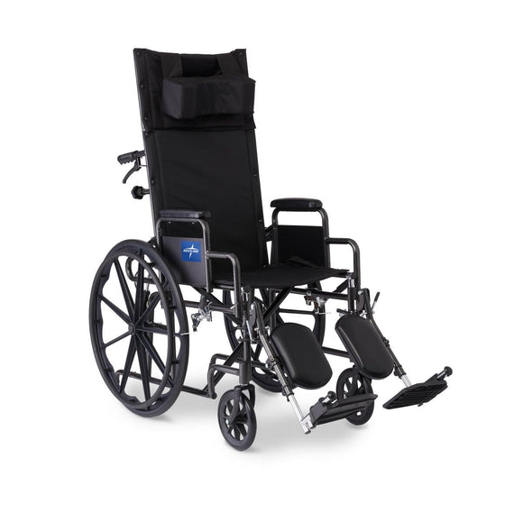 Reclining Wheelchair with Desk-Length Arms, Nylon, 20