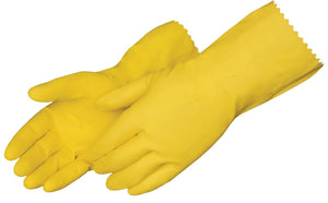 Glove, Yellow, Latex, Flock Lined, 12" Medium  144/Cs