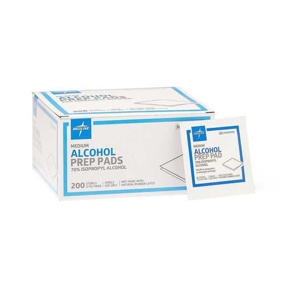 Prep Pads: Sterile 2-Ply Alcohol Prep Pads, Size M 200/Bx