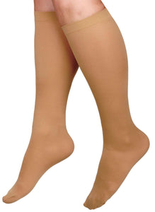 Hosiery, Comp, Knee, 15-20, Size D, Tan Reg 1 Pr