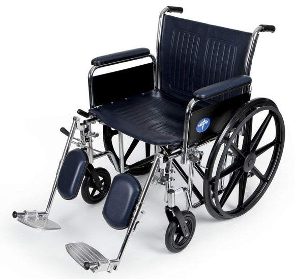 Wheelchair, Extra-Wide: Excel Wheelchair With Removable Full-Length Arms And Elevating Footrests, 24