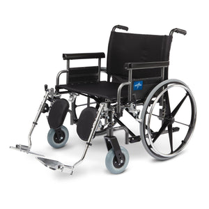 Extra-Wide Bariatric Wheelchair With Removable Desk Length Arms And Elevating Legrests, 24" Ea.