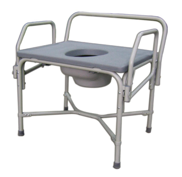 Commode: Bariatric Drop-Arm Commode, 850 Lb. Weight Capacity