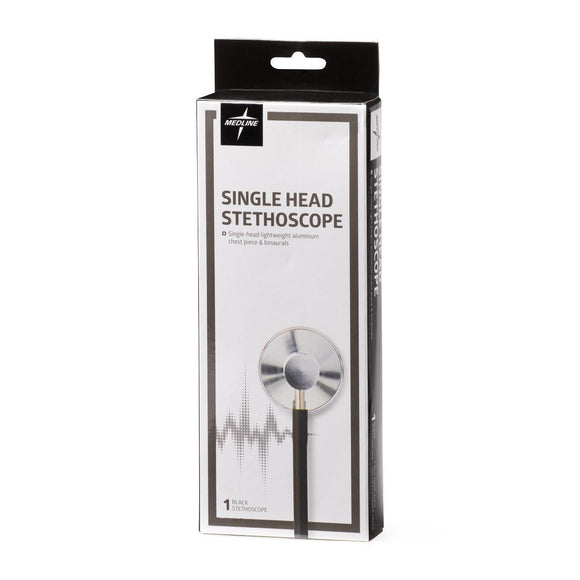 Stethoscope, Single Head Black  Ea.