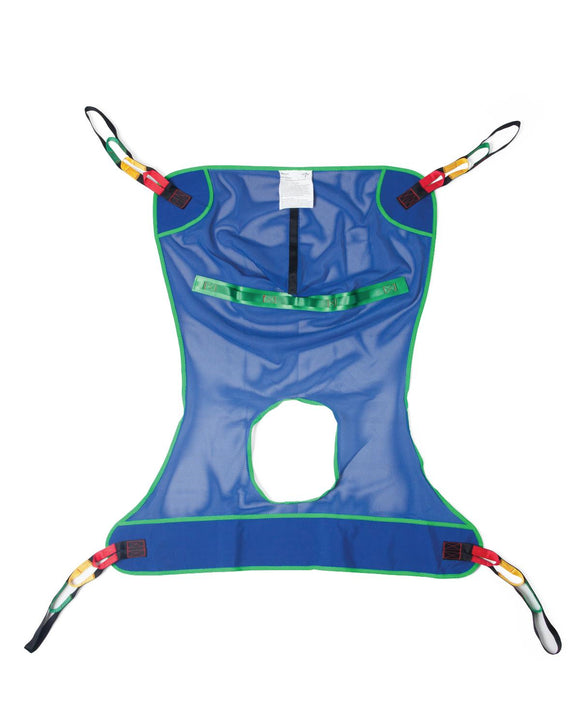 Reusable Full-Body Patient Sling with Commode Opening, Mesh, Size L