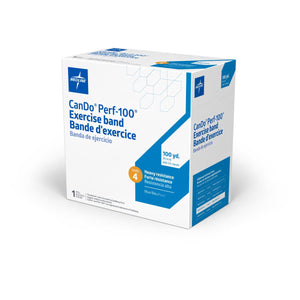 CanDo Perf 100 Latex Exercise Band, 100 yd. Perforated Roll, Level 4 Heavy, Blue Ea.