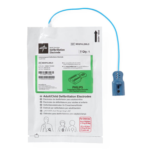 Philips Compatible Adult Radiotransparent Defibrillator Pad With Leads-Out Packaging  10/Cs
