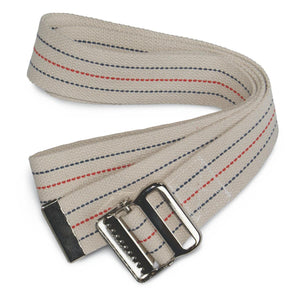 Gait / Transfer Belt: Washable Cotton Gait / Transfer Belt With Metal Buckle, 2" X 60", Red, White And Blue Stripes 6/Cs