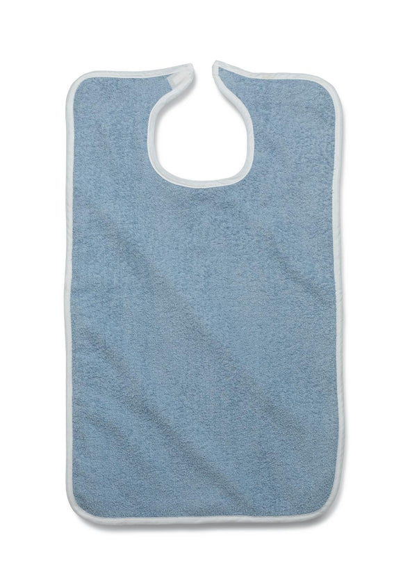 Bib, Adult, Terry, Hook & Loop 10Oz, Blue 18X30  12/Cs