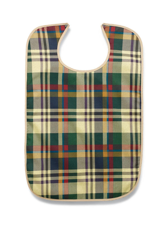 Bib, Adult, Impervious, Snap, Tartan, 21X33  12/Cs