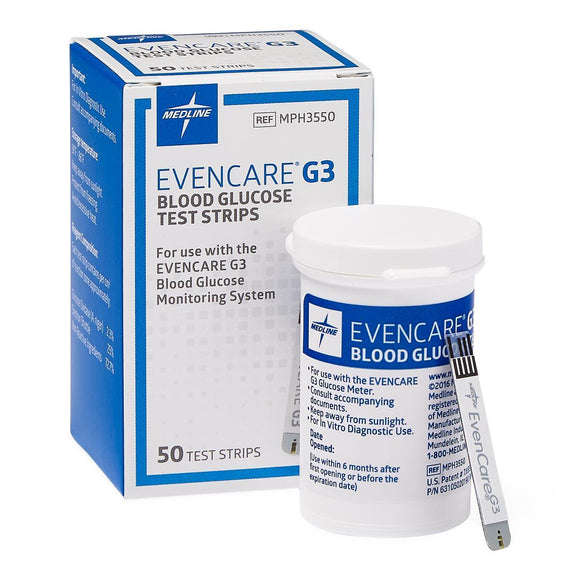 Evencare G3 Blood Glucose Test  50/Bx