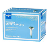 Safety Lancet With Push-Button Activation, 21G X 1.8 Mm  200/Bx