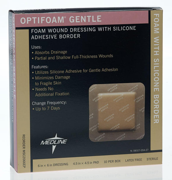 Dressing, Border, Optifoam, Gentle, 6X6 10/Bx