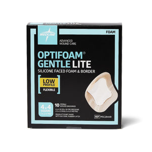 Optifoam Gentle Lite Wound Dressings, 4" X 4" With Border 10/Bx