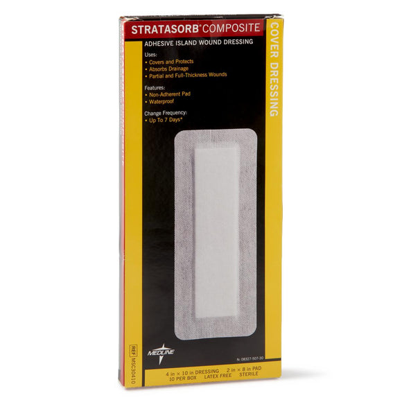 Stratasorb Composite Adhesive Island Wound Dressings, 4