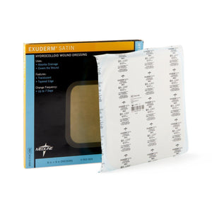 Dressings, Hydrocolloid: Exuderm Satin Hydrocolloid Wound Dressing, 8" X 8"  5/Bx