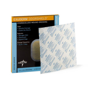 Exuderm Odorshield Hydrocolloid Wound Dressing, 6" X 6" 5/Bx