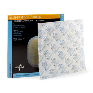 Exuderm Odorshield Hydrocolloid Wound Dressing, 8" X 8"