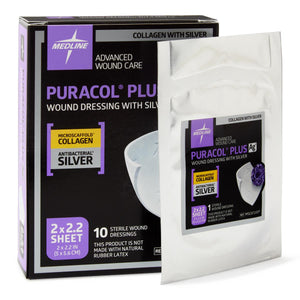 Puracol Plus Ag+ Collagen Wound Dressings With Silver, 2" X 2" Ea.