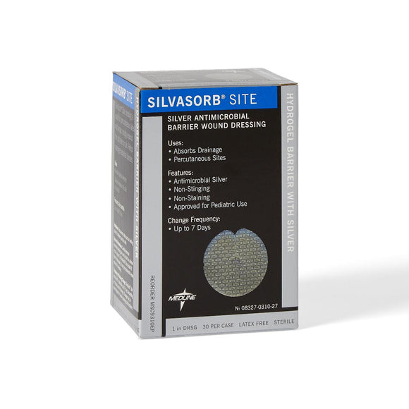 Dressings, Antimicrobial Gel: Silvasorb Site Silver Antimicrobial Iv Dressing, 1