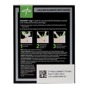 Maxorb II Silver Alginate Wound Dressing, 2" x 2", in 10/bx