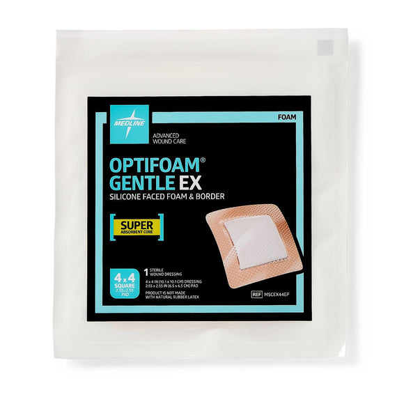 Optifoam Gentle Ex, Bordered, 4X4  10/Bx