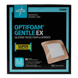 Optifoam Gentle Ex Bordered Foam Wound Dressing, 5" X 5", In Educational Packaging  10/Bx