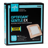 Optifoam Gentle Ex Bordered Foam Wound Dressing, 5" X 5", In Educational Packaging  10/Bx