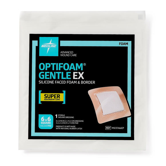 Optifoam Gentle Ex Bordered Foam Wound Dressing, 6