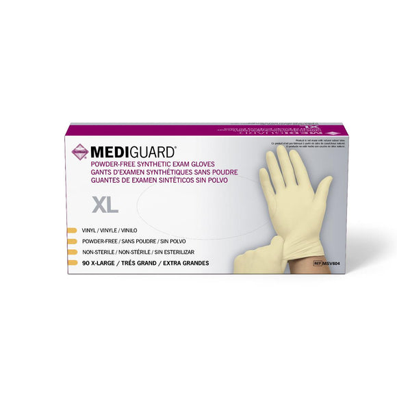 MediGuard Powder-Free Stretch Vinyl Exam Gloves, Size XL MSV604 900/cs