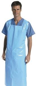 Apron, Pullover, Poly, Hvywt, Blue 41"X62"  100/Cs