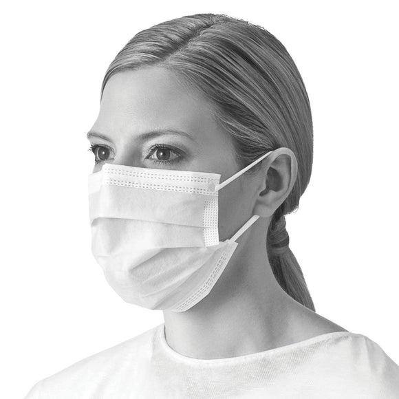 Procedure Face Mask With Ear Loops, White  300/Cs