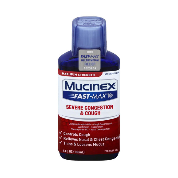 Cough And Cold Congestion, Mucinex, Adult, Liquid, 6 Oz. Ea.