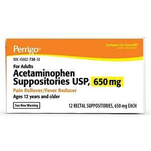 Acetaminophen 650Mg Suppository 12/Box